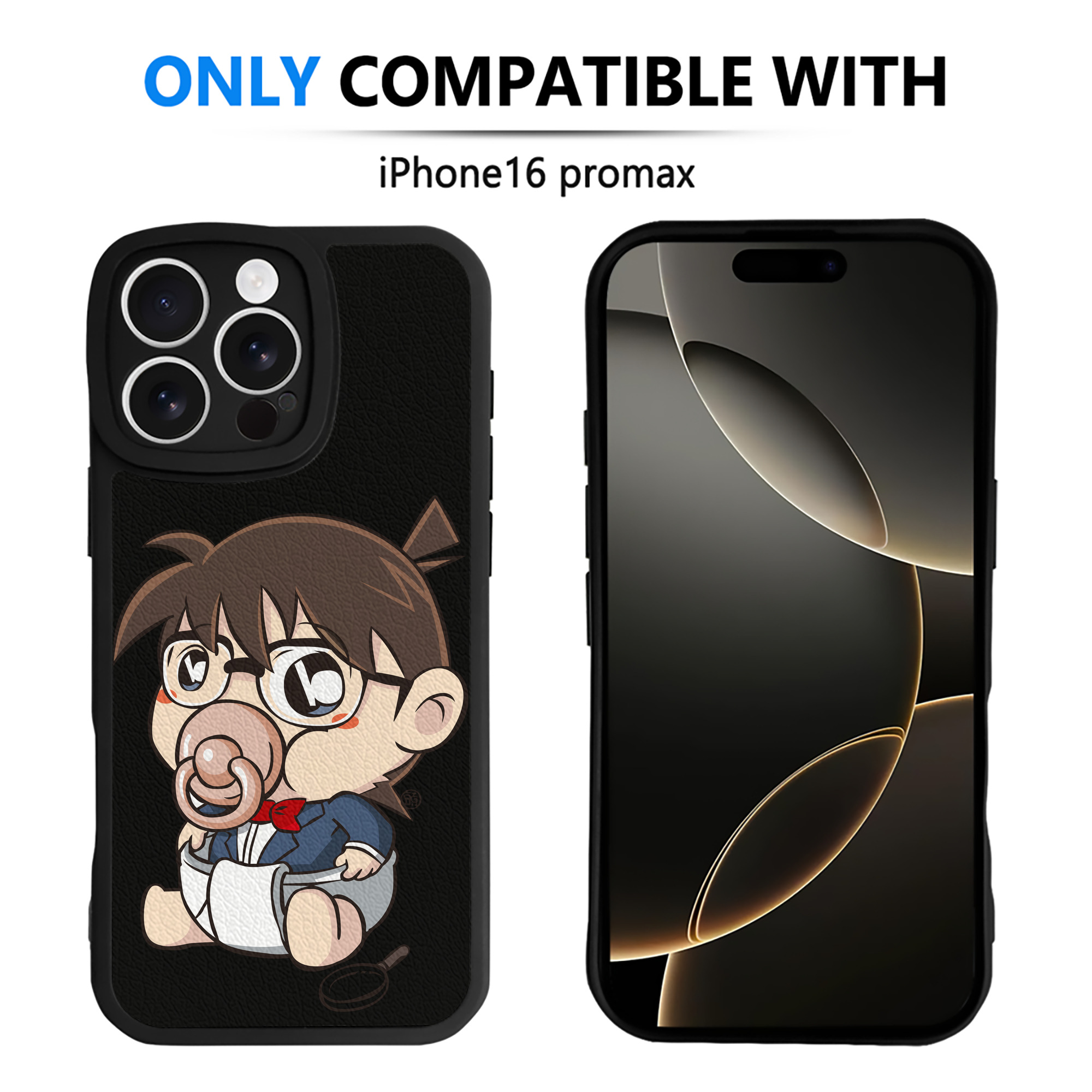 （画像用） 名探偵コナン 江戸川 コナン Detective Conan Conan Edogawa 【iPhone 16シリーズ対応】シリコンスマホケース（レザー調） 材質：シリコン